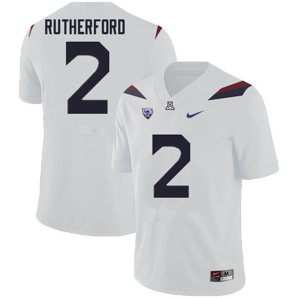 Men #2 Isaiah Rutherford Arizona Wildcats College Football Jerseys Sale-White - Click Image to Close